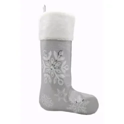 Manor Luxe 20 In. Glistening Snow Christmas Stocking