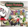 My Door Decor 7 Ft. X 8 Ft. Santa’s Workshop-Outdoor Holiday 2-Car Split Garage Door Decor Mural For Split Car Garage, 2-Graphic Kit