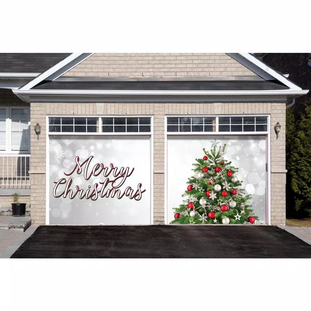 My Door Decor 7 Ft. X 8 Ft. Merry Christmas Tree-Christmas Garage Door Decor Mural For Split Car Garage 2 My Door Decor 7 Ft. X 8 Ft. Merry Christmas Tree-Christmas Garage Door Decor Mural For Split Car Garage - Image 2