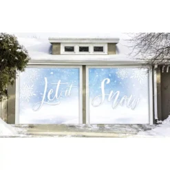 My Door Decor 7 Ft. X 8 Ft. Let It Snow-Christmas Garage Door Decor Mural For Split Car Garage -Christmas decorations shop my door decor christmas flags 285901xmas 027 c3 1000