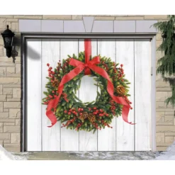 My Door Decor 7 Ft. X 8 Ft. Christmas Wreath-Christmas Garage Door Decor Mural For Single Car Garage 6 My Door Decor 7 Ft. X 8 Ft. Christmas Wreath-Christmas Garage Door Decor Mural For Single Car Garage -Christmas decorations shop my door decor christmas flags 285903xmas 029 4f 1000