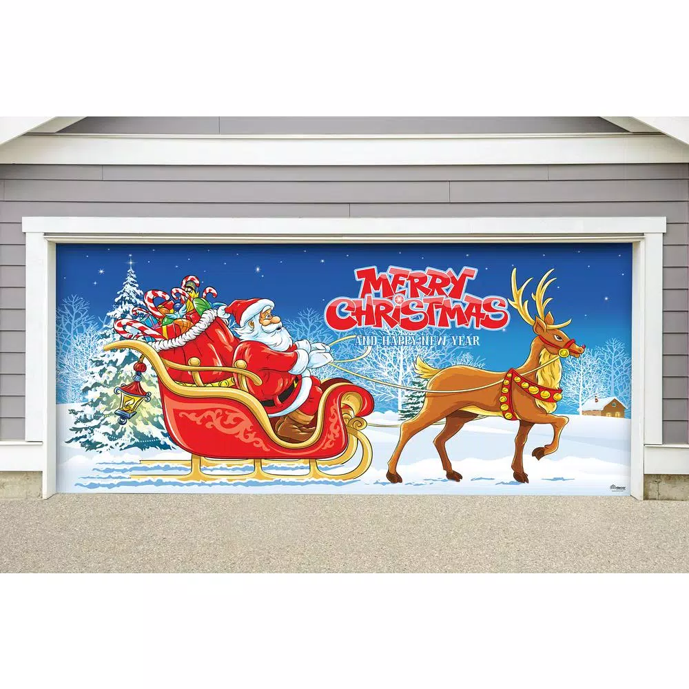 My Door Decor 7 Ft. X 16 Ft. Santa’s Sleigh Ride-Christmas Garage Door Decor Mural For Double Car Garage 2 My Door Decor 7 Ft. X 16 Ft. Santa’s Sleigh Ride-Christmas Garage Door Decor Mural For Double Car Garage - Image 2