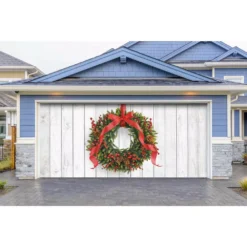 My Door Decor 7 Ft. X 16 Ft. Christmas Wreath-Christmas Garage Door Decor Mural For Double Car Garage -Christmas decorations shop my door decor christmas flags 285905xmas 029 c3 1000