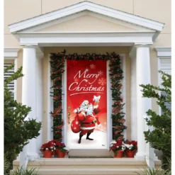 My Door Decor 36 In. X 80 In. Santa’s Merry Christmas-Christmas Front Door Decor Mural -Christmas decorations shop my door decor christmas flags 285906xmas 009 4f 1000