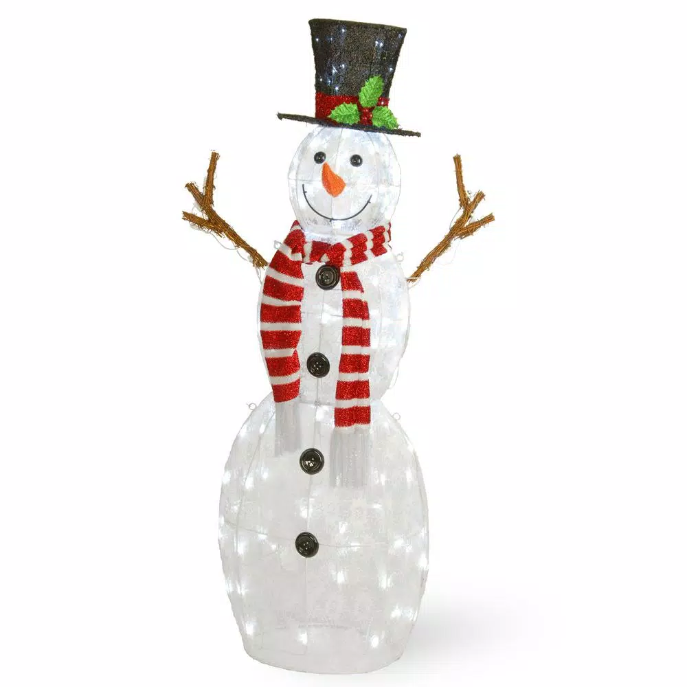 National Tree Company 48 In. Snowflake Fabric Snowman With 120 Cool White LED Lights 1 National Tree Company 48 In. Snowflake Fabric Snowman With 120 Cool White LED Lights