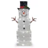 National Tree Company 42 In. Frosted White Fabric With Glitter Square Snowman With 120 Cool White LED Lights