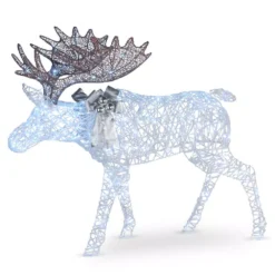 National Tree Company 50 In. Moose With Glitter And 200 Cool White Twinkling LED Lights