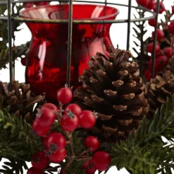 Nearly Natural Pine Berry Birdhouse Candelabrum 6 Nearly Natural Pine Berry Birdhouse Candelabrum -Christmas decorations shop nearly natural christmas candles holders 4814 4f 1000