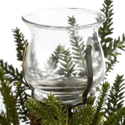 Nearly Natural Poinsettia Candelabrum Centerpiece 4 Nearly Natural Poinsettia Candelabrum Centerpiece -Christmas decorations shop nearly natural christmas candles holders 4951 c3 1000