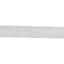 Northlight 2.5 In. X 16 Yds. Shimmering Iridescent Snowflakes On A Sheer White Ribbon