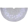 Northlight 48 In. LED White Iridescent Snowflake Christmas Tree Skirt With Faux Fur Trim