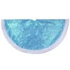 Northlight 48 In. Light Blue Iridescent Mesh Glittered Snowflakes Christmas Tree Skirt