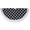 Northlight 48 In. Black And White Buffalo Plaid Christmas Tree Skirt With Sherpa Trim