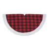 Northlight 56 In. Black And Red Buffalo Plaid With White Sherpa Christmas Tree Skirt