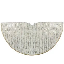 Northlight 48 In. White And Gold Wood Grain Pattern Christmas Tree Skirt