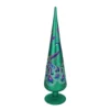 Northlight 15 In. Regal Peacock Green With Teal Purple And Blue Glitter Gem Glass Finial Christmas Tree Topper