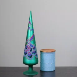 Northlight 15 In. Regal Peacock Green With Teal Purple And Blue Glitter Gem Glass Finial Christmas Tree Topper -Christmas decorations shop northlight christmas tree toppers 31811407 c3 1000