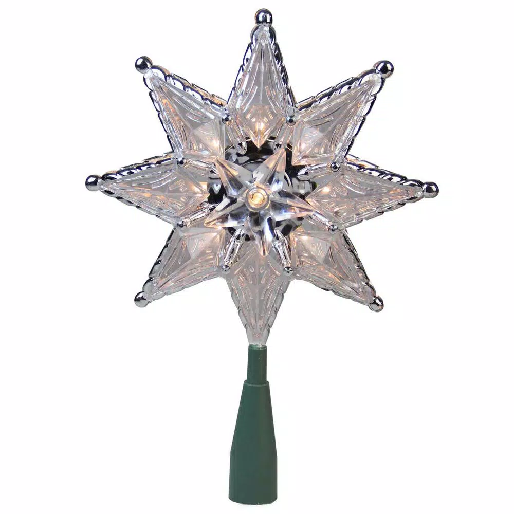 Northlight 8 In. Silver Mosaic 8-Point Star Christmas Tree Topper – Clear Lights 1 Northlight 8 In. Silver Mosaic 8-Point Star Christmas Tree Topper – Clear Lights