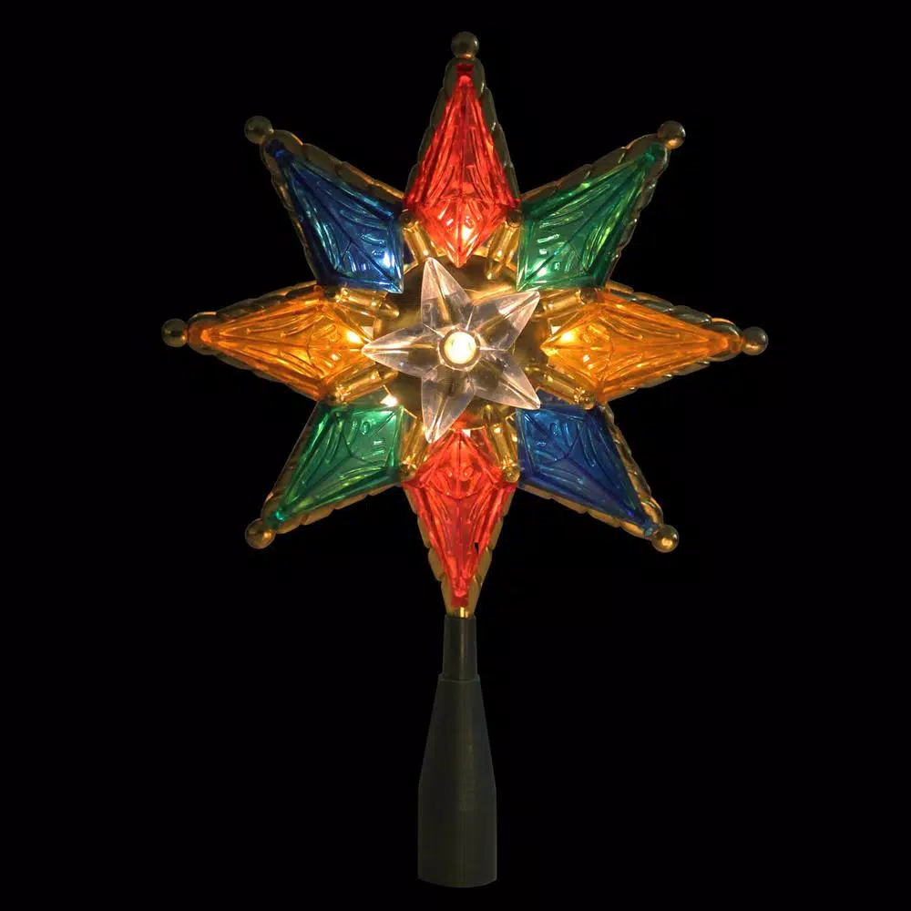 Northlight 8 In. Multi-Color Mosaic 8-Point Star Christmas Tree Topper – Clear Lights 2 Northlight 8 In. Multi-Color Mosaic 8-Point Star Christmas Tree Topper – Clear Lights - Image 2