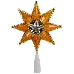 Northlight 8 In. Gold Mosaic 8-Point Star Christmas Tree Topper β Clear Lights