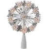 Northlight 7 In. Silver Tinsel Snowflake Starburst Christmas Tree Topper – Clear Lights