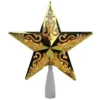 Northlight 8.5 In. Gold Star Cut-Out Design Christmas Tree Topper – Clear Lights