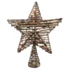Northlight 11.5 In. Natural Brown Rattan Star Christmas Tree Topper – Clear Lights