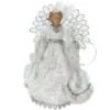 Northlight 13 In. Lighted B/O Fiber Optic Angel With White Gown Christmas Tree Topper