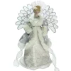 Northlight 13 In. Lighted B/O Fiber Optic Angel In Silver Gray Gown Christmas Tree Topper