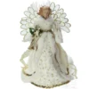 Northlight 14 In. Lighted B/O Fiber Optic Angel In Cream And Gold Gown Christmas Tree Topper