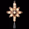 Northlight 11 In. Silver Tinsel Star Of Bethlehem Christmas Tree Topper In Clear Lights