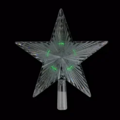 Northlight 9 In. Clear Crystal Star LED Christmas Tree Topper In Multi-Lights