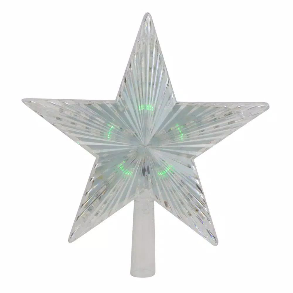 Northlight 9 In. Clear Crystal Star LED Christmas Tree Topper In Multi-Lights 2 Northlight 9 In. Clear Crystal Star LED Christmas Tree Topper In Multi-Lights - Image 2