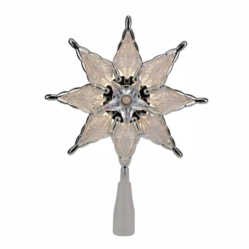 Northlight 8 In. Lighted 8 Point Star Christmas Tree Topper With Clear Lights 1 Northlight 8 In. Lighted 8 Point Star Christmas Tree Topper With Clear Lights