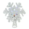 Northlight 12 In. Lighted White Snowflake With Rotating LED Projector Christmas Tree Topper