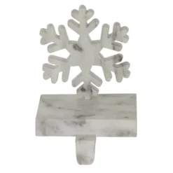 Northlight 7.25 In. Black And White Marbled Snowflake Christmas Stocking Holder