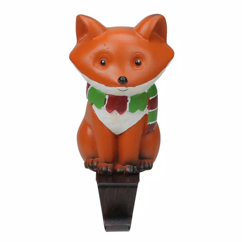 Northlight 5.25 In. Fox Wearing A Scarf Christmas Stocking Holder 1 Northlight 5.25 In. Fox Wearing A Scarf Christmas Stocking Holder