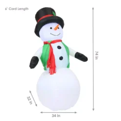 Sunnydaze Decor 6.8 Ft. Holly Jolly Snowman Outdoor Inflatable Decoration 10 Sunnydaze Decor 6.8 Ft. Holly Jolly Snowman Outdoor Inflatable Decoration -Christmas decorations shop sunnydaze decor christmas inflatables lde 954 c3 1000