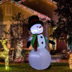 Sunnydaze Decor 6.8 Ft. Holly Jolly Snowman Outdoor Inflatable Decoration 14 Sunnydaze Decor 6.8 Ft. Holly Jolly Snowman Outdoor Inflatable Decoration -Christmas decorations shop sunnydaze decor christmas inflatables lde 954 fa 1000