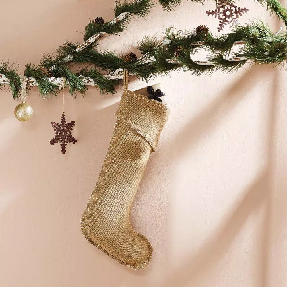 VHC Brands 20 In. Cotton Natural Nowell Farmhouse Christmas Decor Stocking 2 VHC Brands 20 In. Cotton Natural Nowell Farmhouse Christmas Decor Stocking - Image 2
