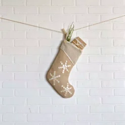 VHC Brands 15 In. Cotton Pearlescent Natural Tan Coastal Christmas Decor Stocking 5 VHC Brands 15 In. Cotton Pearlescent Natural Tan Coastal Christmas Decor Stocking -Christmas decorations shop vhc brands christmas stockings 32185 31 1000