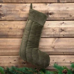 VHC Brands 20 In. Cotton Green Velvet Holiday Traditional Christmas Decor Stocking -Christmas decorations shop vhc brands christmas stockings 38626 31 1000