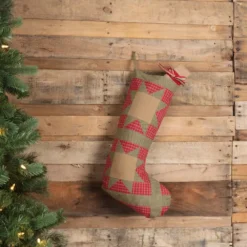 VHC Brands 20 In. Cotton Red Dolly Star Primitive Christmas Decor Patch Stocking 5 VHC Brands 20 In. Cotton Red Dolly Star Primitive Christmas Decor Patch Stocking -Christmas decorations shop vhc brands christmas stockings 42478 31 1000
