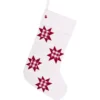 VHC Brands 20 In. Cotton Red Emmie Farmhouse Christmas Decor Patch Stocking