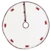 VHC Brands 48 In. Seasons Greetings Holly Berry Red Traditional Christmas Decor Tree Skirt