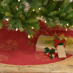 VHC Brands 48 In. Revelry Brick Red Traditional Christmas Decor Tree Skirt 5 VHC Brands 48 In. Revelry Brick Red Traditional Christmas Decor Tree Skirt -Christmas decorations shop vhc brands christmas tree skirts collars 31995 31 1000