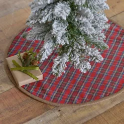 VHC Brands 21 In. Gavin Cherry Red Rustic Christmas Decor Mini Tree Skirt 7 VHC Brands 21 In. Gavin Cherry Red Rustic Christmas Decor Mini Tree Skirt -Christmas decorations shop vhc brands christmas tree skirts collars 32050 31 1000