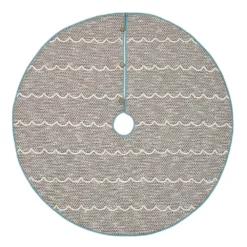 VHC Brands 55 In. Sanbourne Creme White Coastal Christmas Decor Tree Skirt