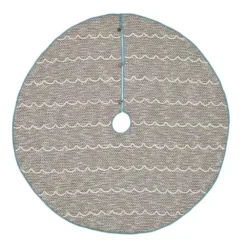 VHC Brands 60 In. Sanbourne Creme White Coastal Christmas Decor Tree Skirt