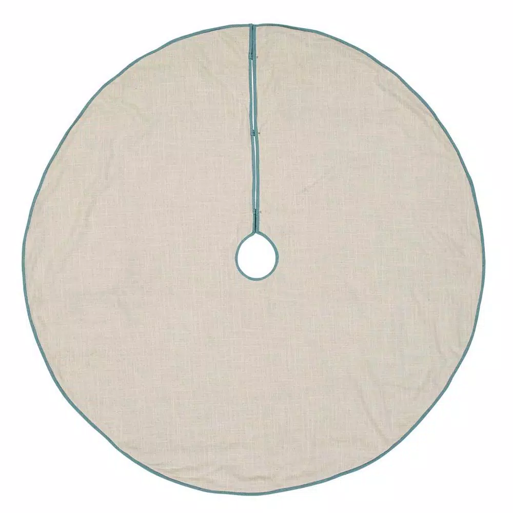 VHC Brands 60 In. Sanbourne Creme White Coastal Christmas Decor Tree Skirt 2 VHC Brands 60 In. Sanbourne Creme White Coastal Christmas Decor Tree Skirt - Image 2